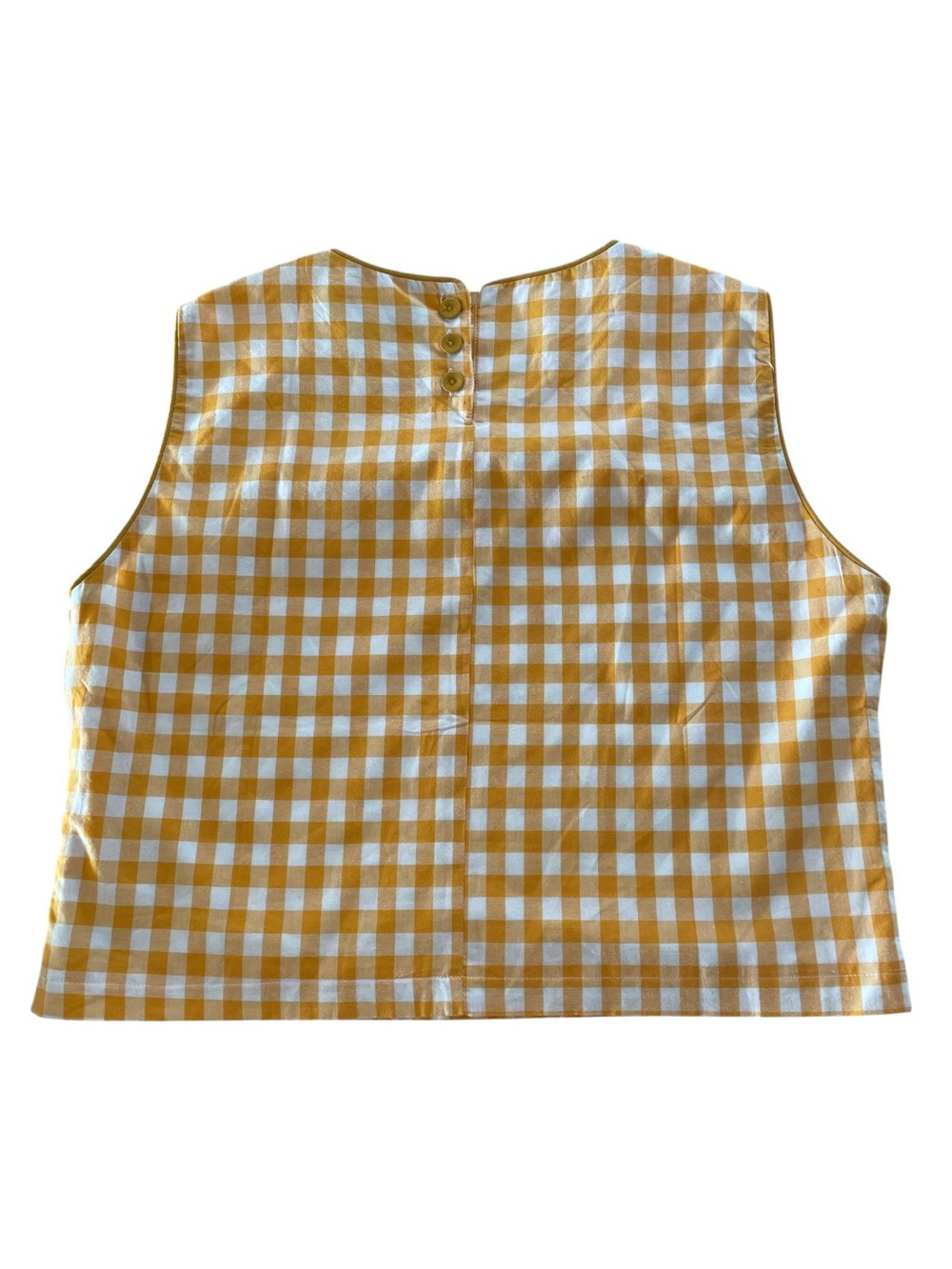 KIEL JAMES PATRICK Gingham Sleeveless Cropped Top Orange/white XL, NWT - Picture 6 of 14